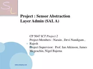 Project : Sensor Abstraction Layer Admin (SAL A)