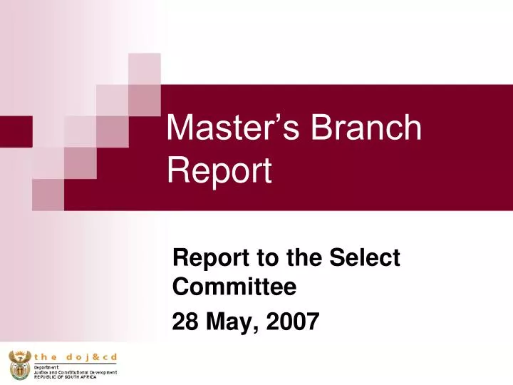 master s branch report