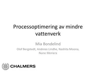 processoptimering av mindre vattenverk