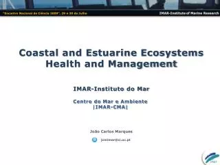 Coastal and Estuarine Ecosystems Health and Management