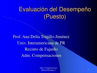 evaluaci n del desempe o puesto