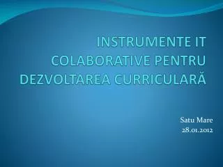 instrumente it colaborative pentru dezvoltarea curricular