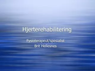 hjerterehabilitering