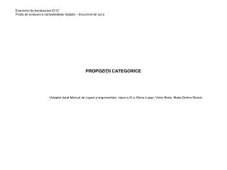 propo zi ii categorice