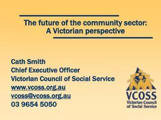 The future of the community sector: A Victorian perspective