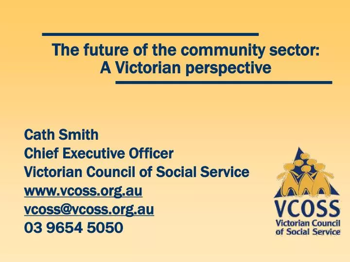 the future of the community sector a victorian perspective