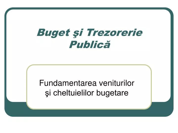 buget i trezorerie public