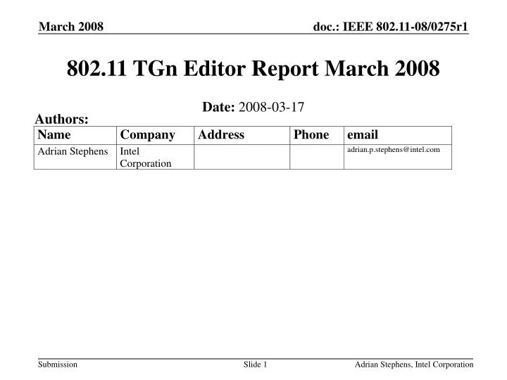 802 11 tgn editor report march 2008