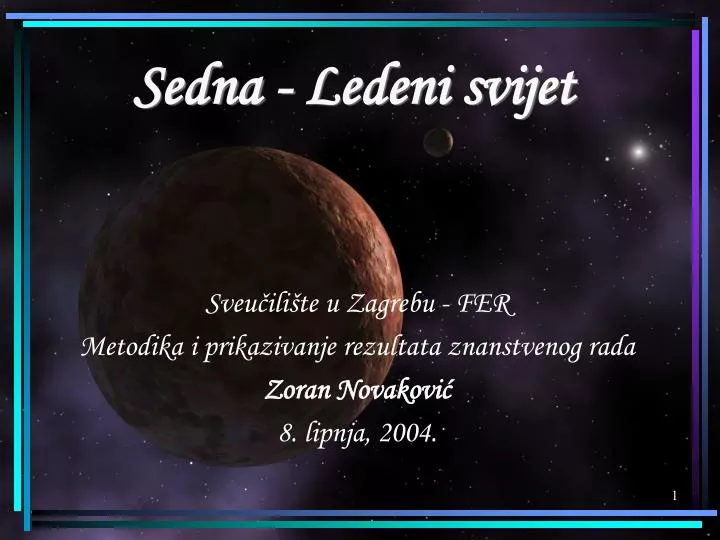 sedna ledeni svijet