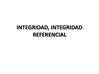 integridad integridad referencial