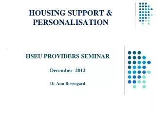 housing support personalisation