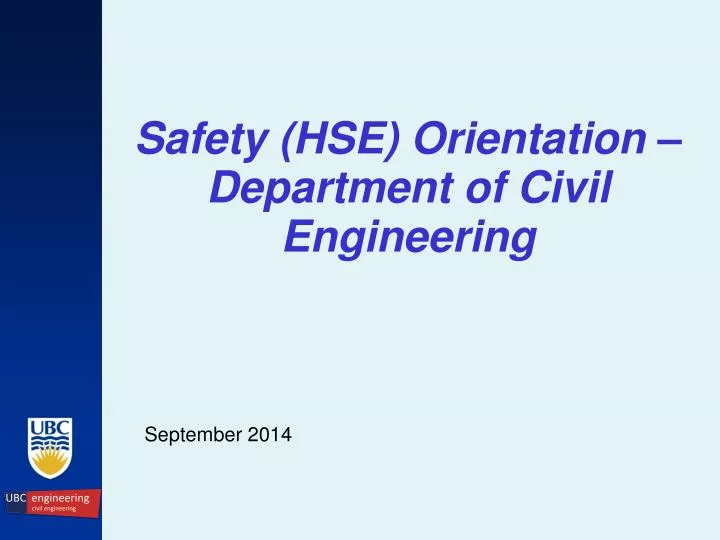 safety hse orientation department of civil engineering