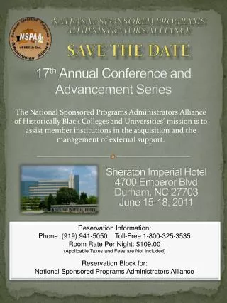 17 th Annual Conference and Advancement Series