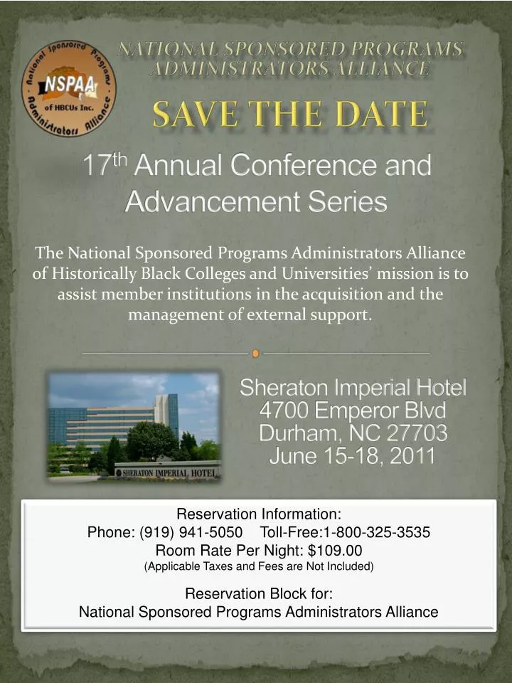 17 th annual conference and advancement series