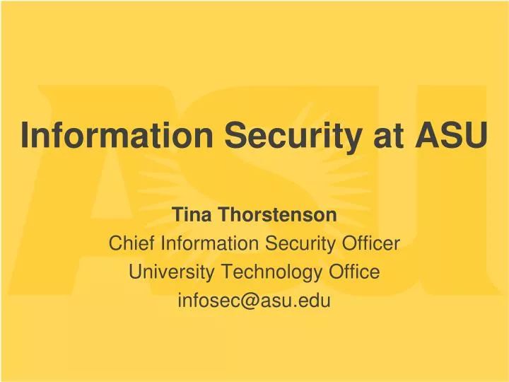 information security at asu