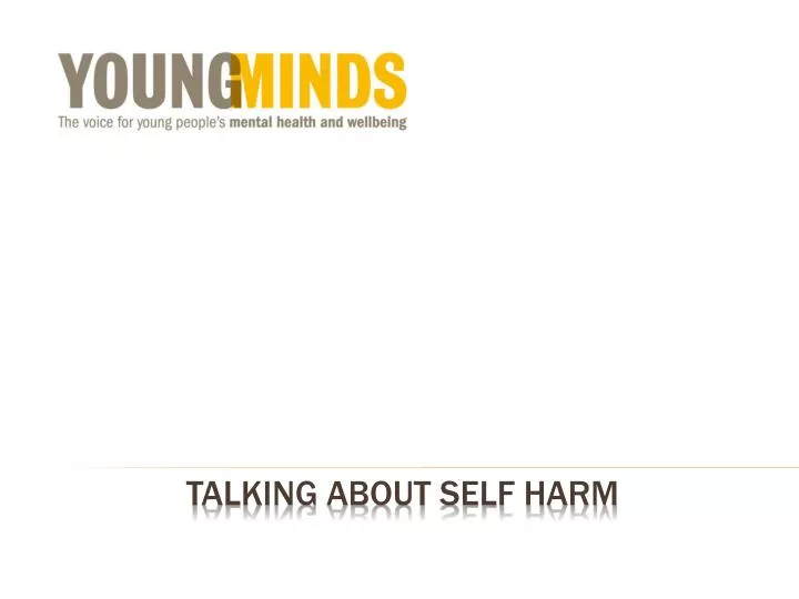 talking about self harm