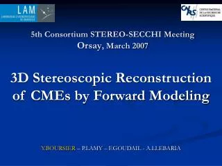 3D Stereoscopic Reconstruction of CMEs by Forward Modeling
