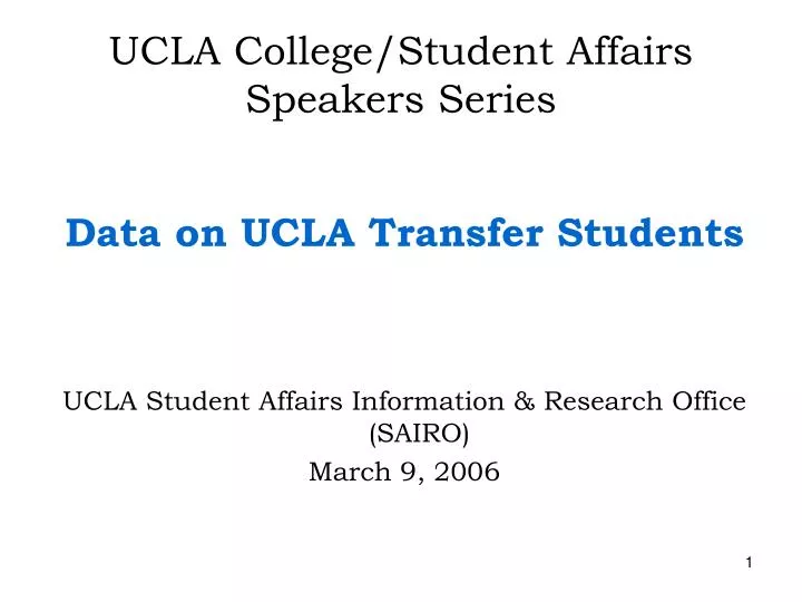 ucla college student affairs speakers series
