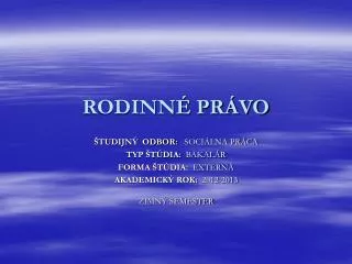 rodinn pr vo