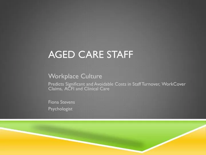 aged care staff