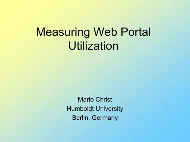measuring web portal utilization