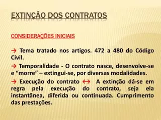 extin o dos contratos