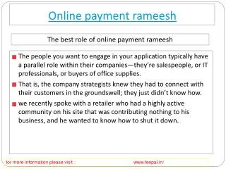 What are the guidelines for the online payment rameesh
