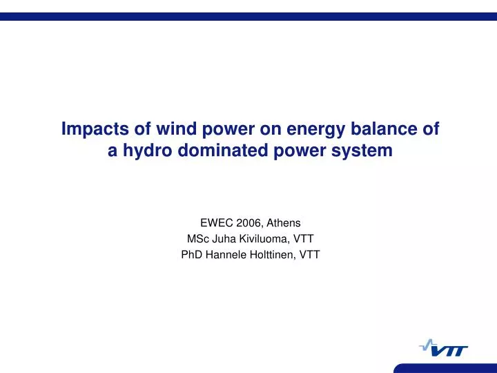 impacts of wind power on energy balance of a hydro dominated power system