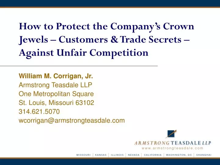 how to protect the company s crown jewels customers trade secrets against unfair competition