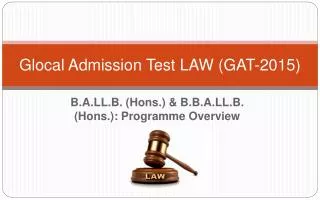 Glocal admission test law (GAT 2015)