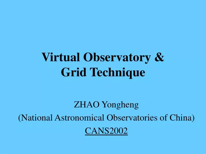 virtual observatory grid technique