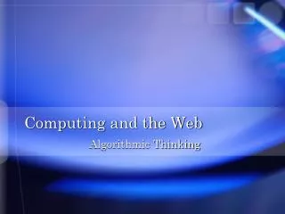 Computing and the Web