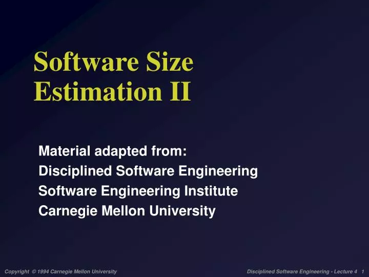 software size estimation ii