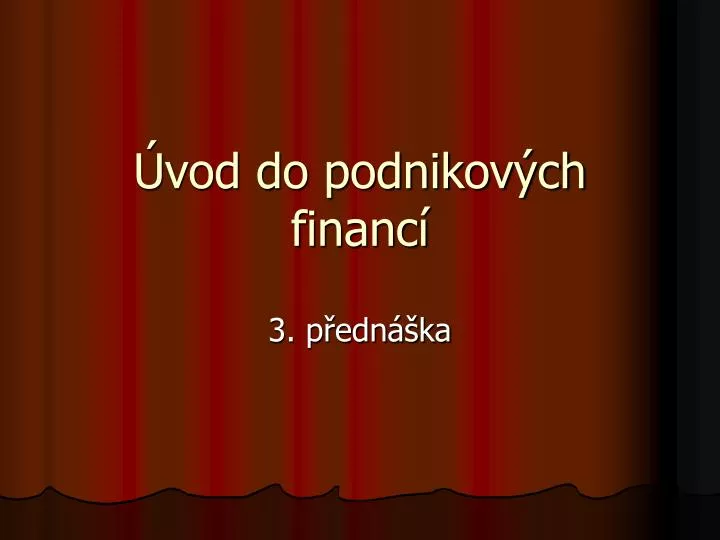 vod do podnikov ch financ