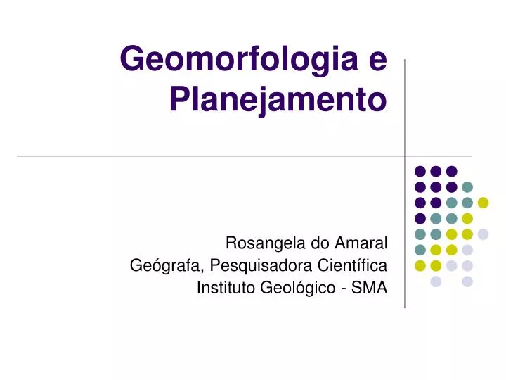 geomorfologia e planejamento