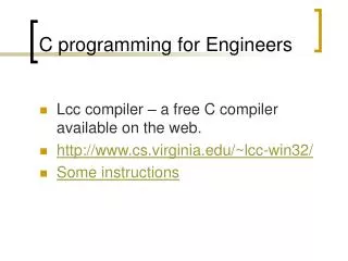 C programming for Engineers