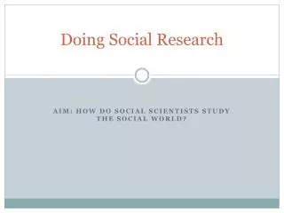 Doing Social Research