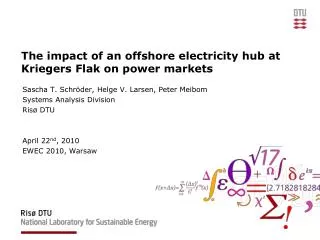 The impact of an offshore electricity hub at Kriegers Flak on power markets