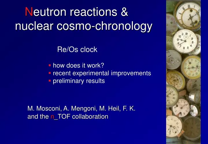 n eutron reactions nuclear cosmo chronology
