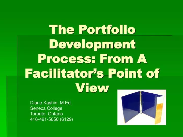 the portfolio development process from a facilitator s point of view
