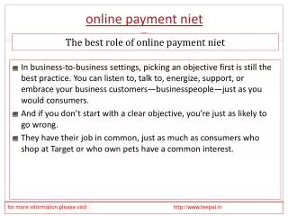 Online Support for You to online payment niet