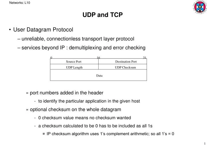 udp and tcp