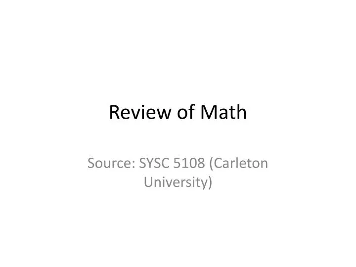 review of math