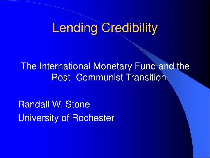 lending credibility