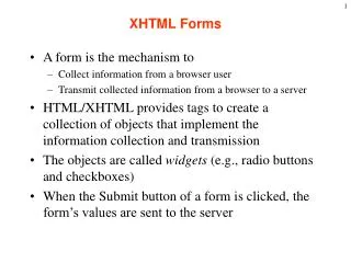 XHTML Forms