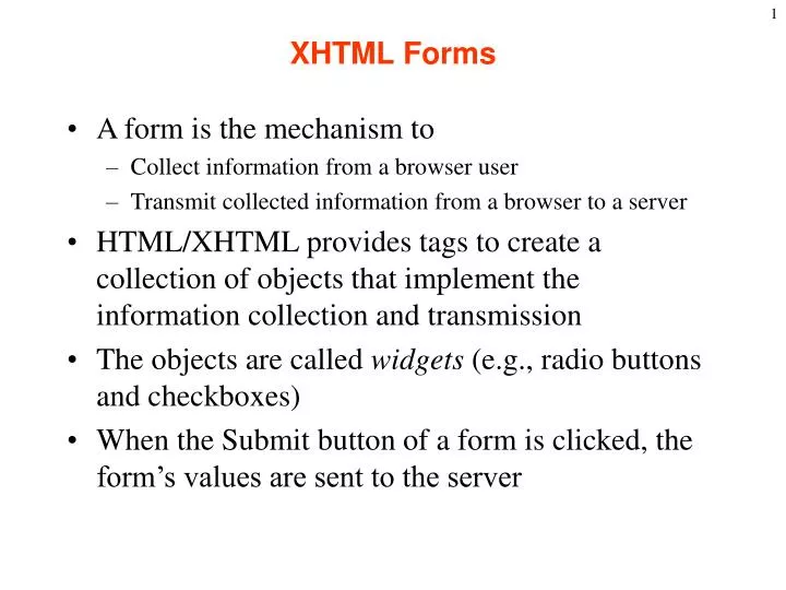 xhtml forms