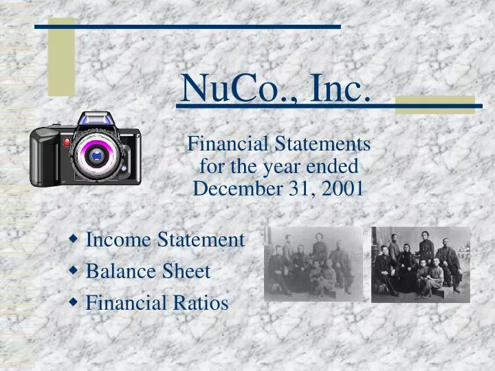 nuco inc financial statements for the year ended december 31 2001