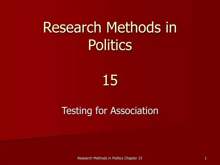 research methods in politics 15