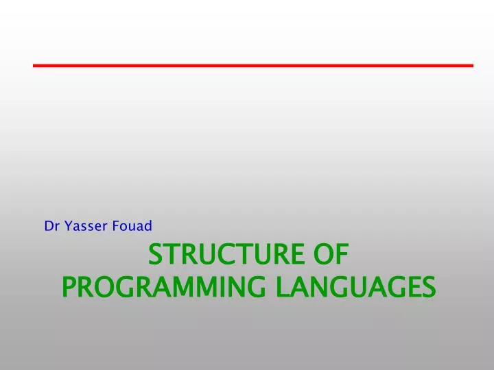 structure of programming languages