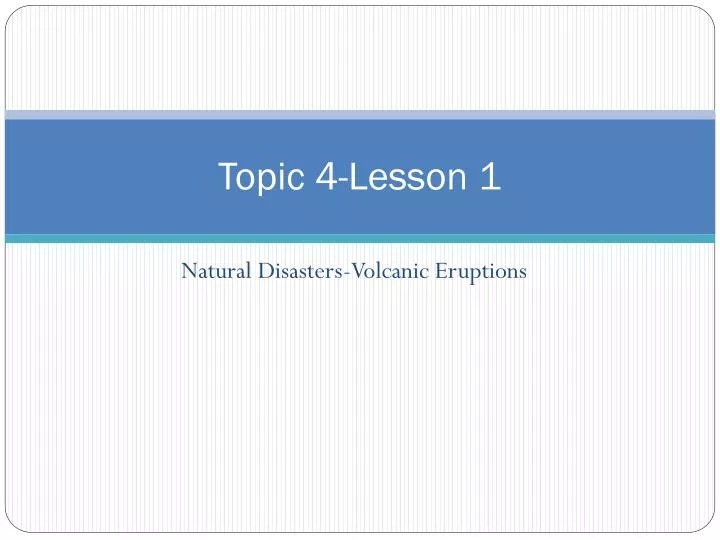 topic 4 lesson 1